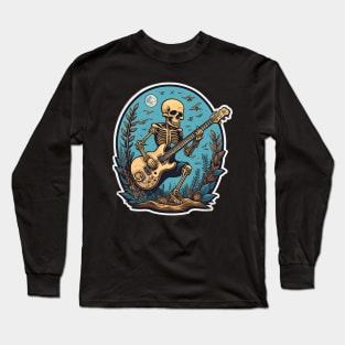 Guitar Player Skeleton Long Sleeve T-Shirt
